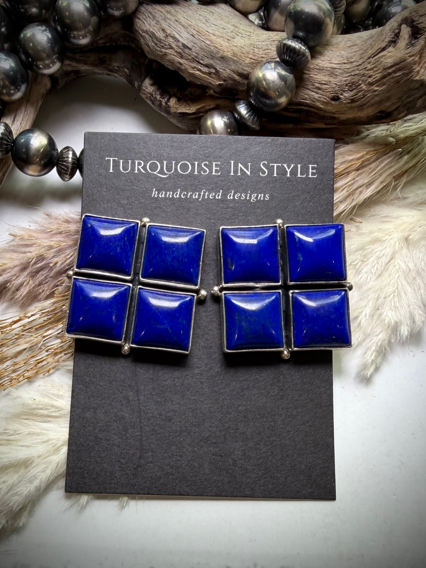 Federico Lapis Square Earrings- #1