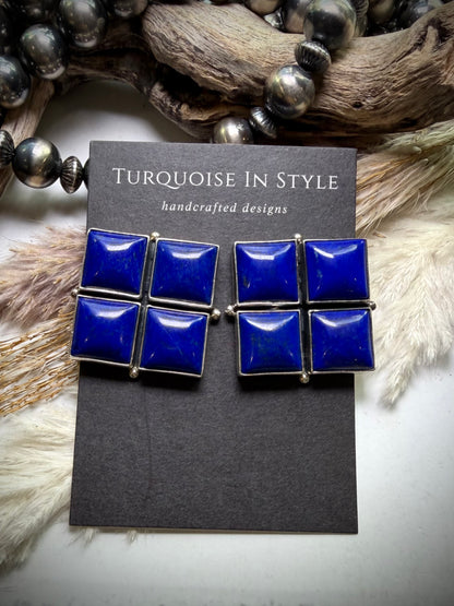 Federico Lapis Square Earrings- #1