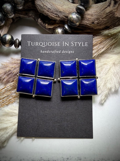 Federico Lapis Square Earrings- #1