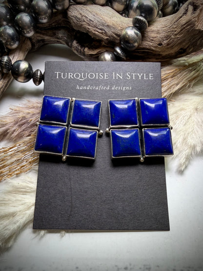 Federico Lapis Square Earrings- #1