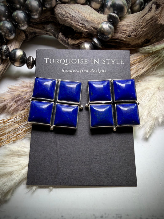 Federico Lapis Square Earrings- #1