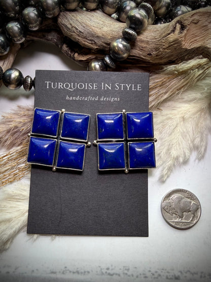 Federico Lapis Square Earrings- #1