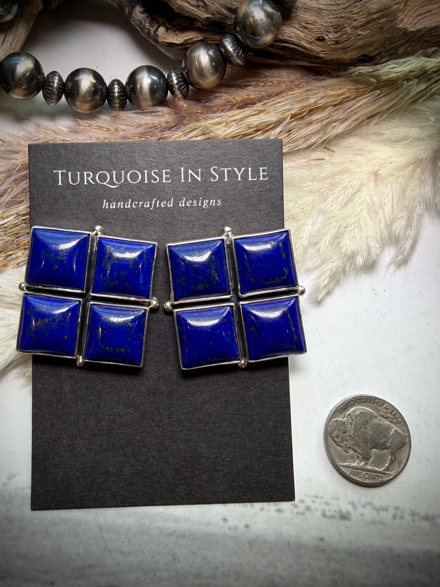 Federico Lapis Square Earrings- #2