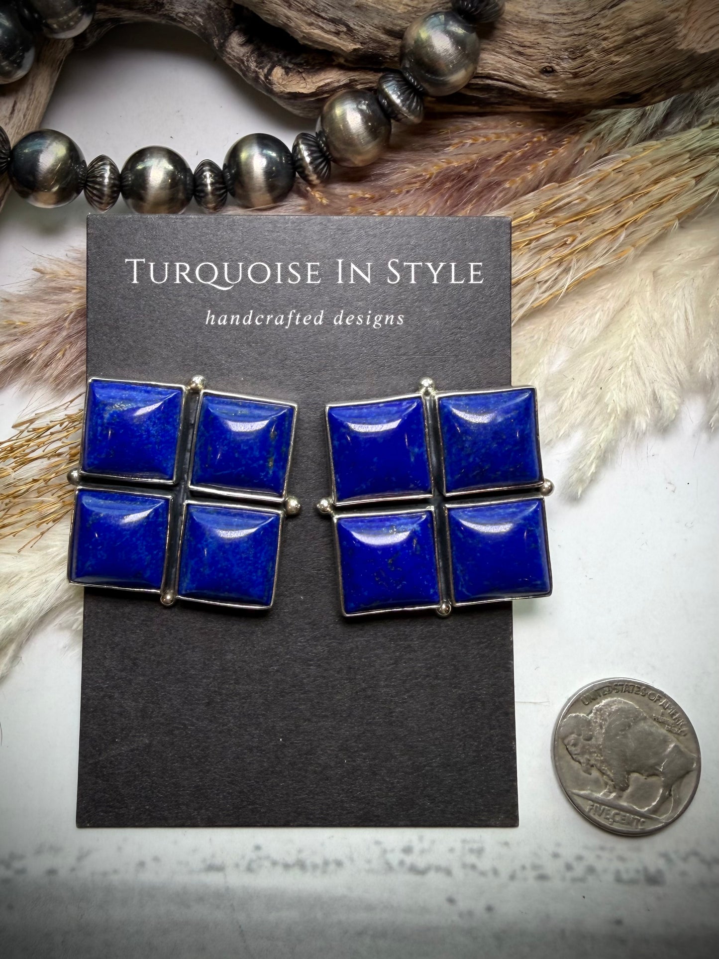 Federico Lapis Square Earrings- #3