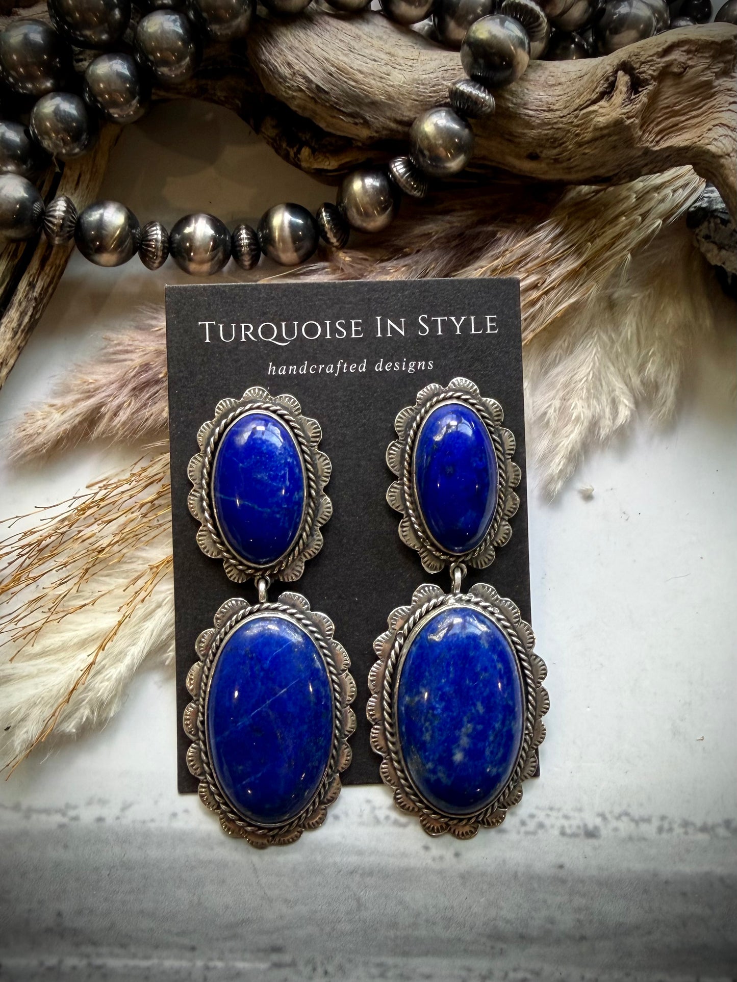 Federico Lapis Two Stone Earrings