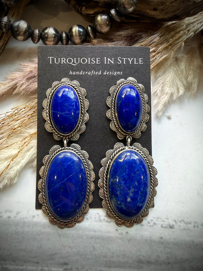 Federico Lapis Two Stone Earrings