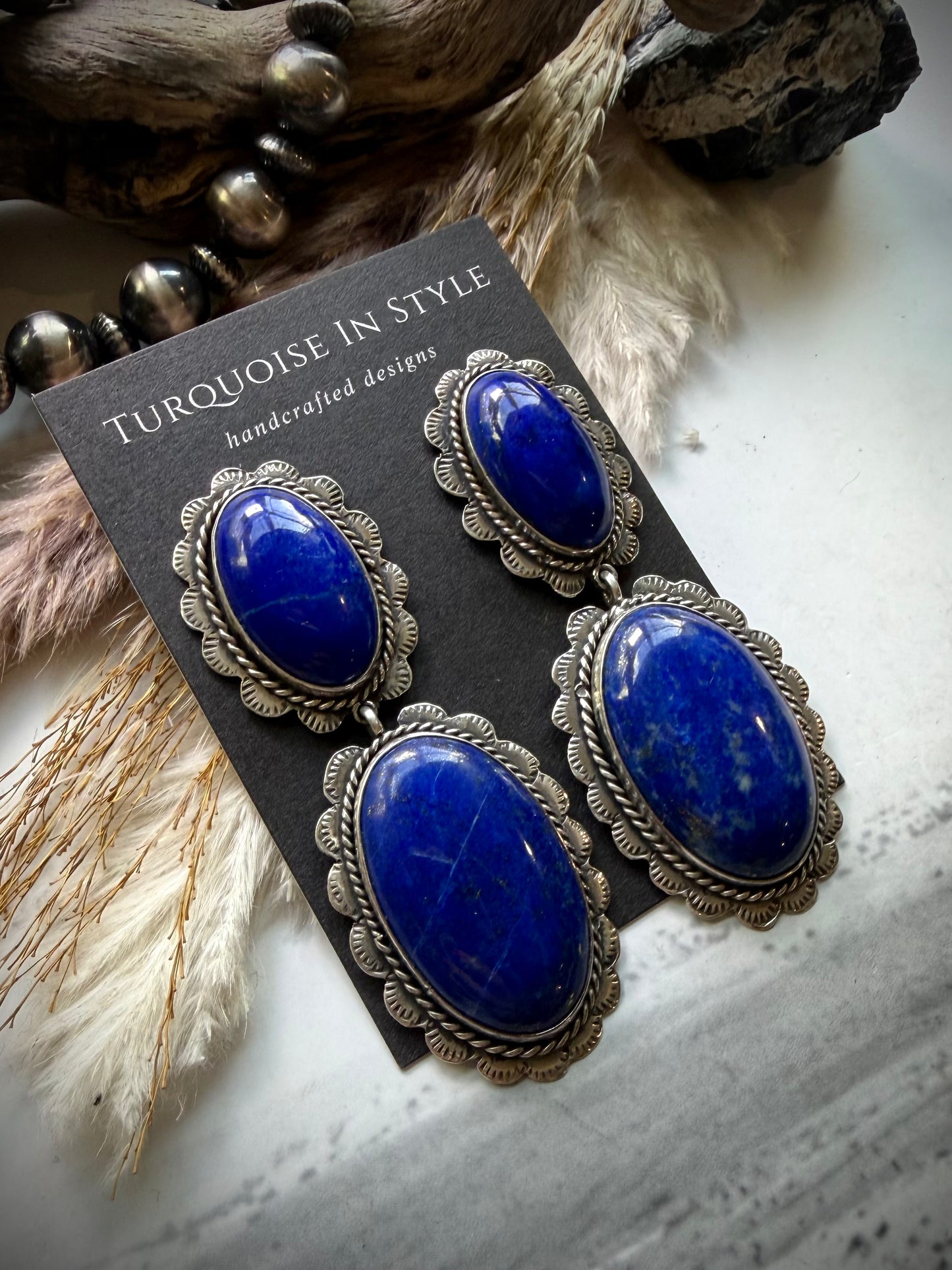 Federico Lapis Two Stone Earrings