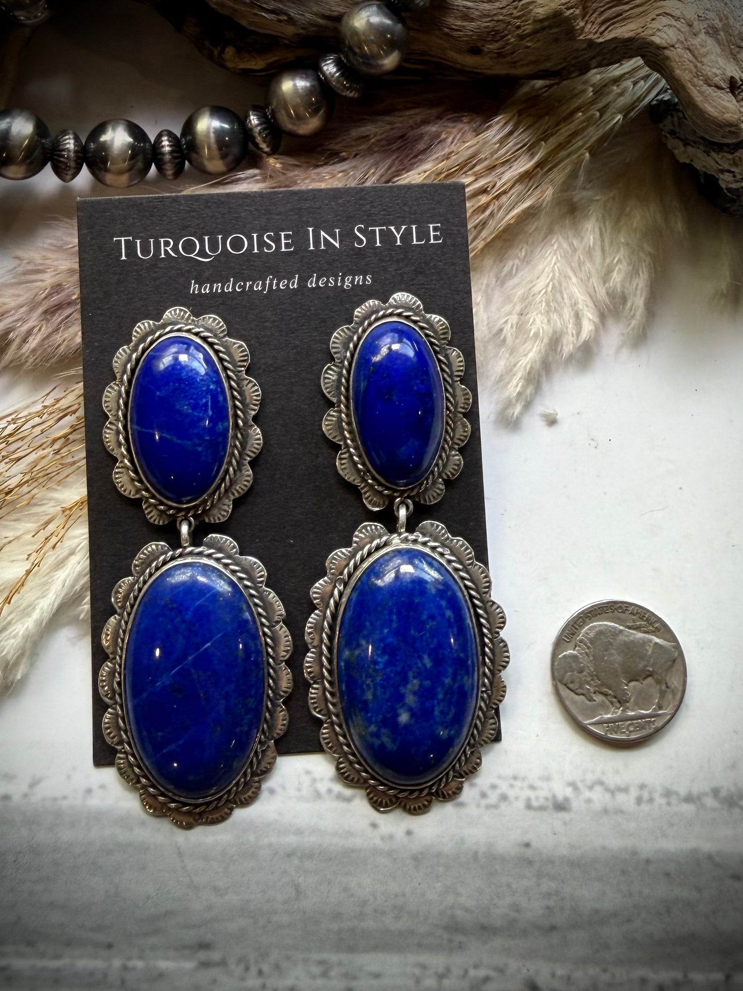 Federico Lapis Two Stone Earrings