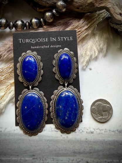 Federico Lapis Two Stone Earrings