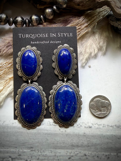 Federico Lapis Two Stone Earrings