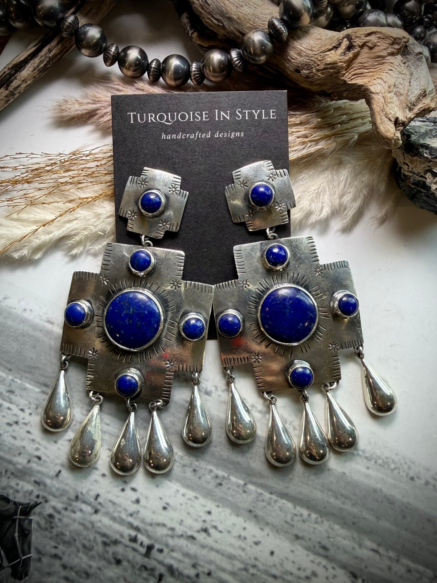 Federico Lapis Big Cross Earrings