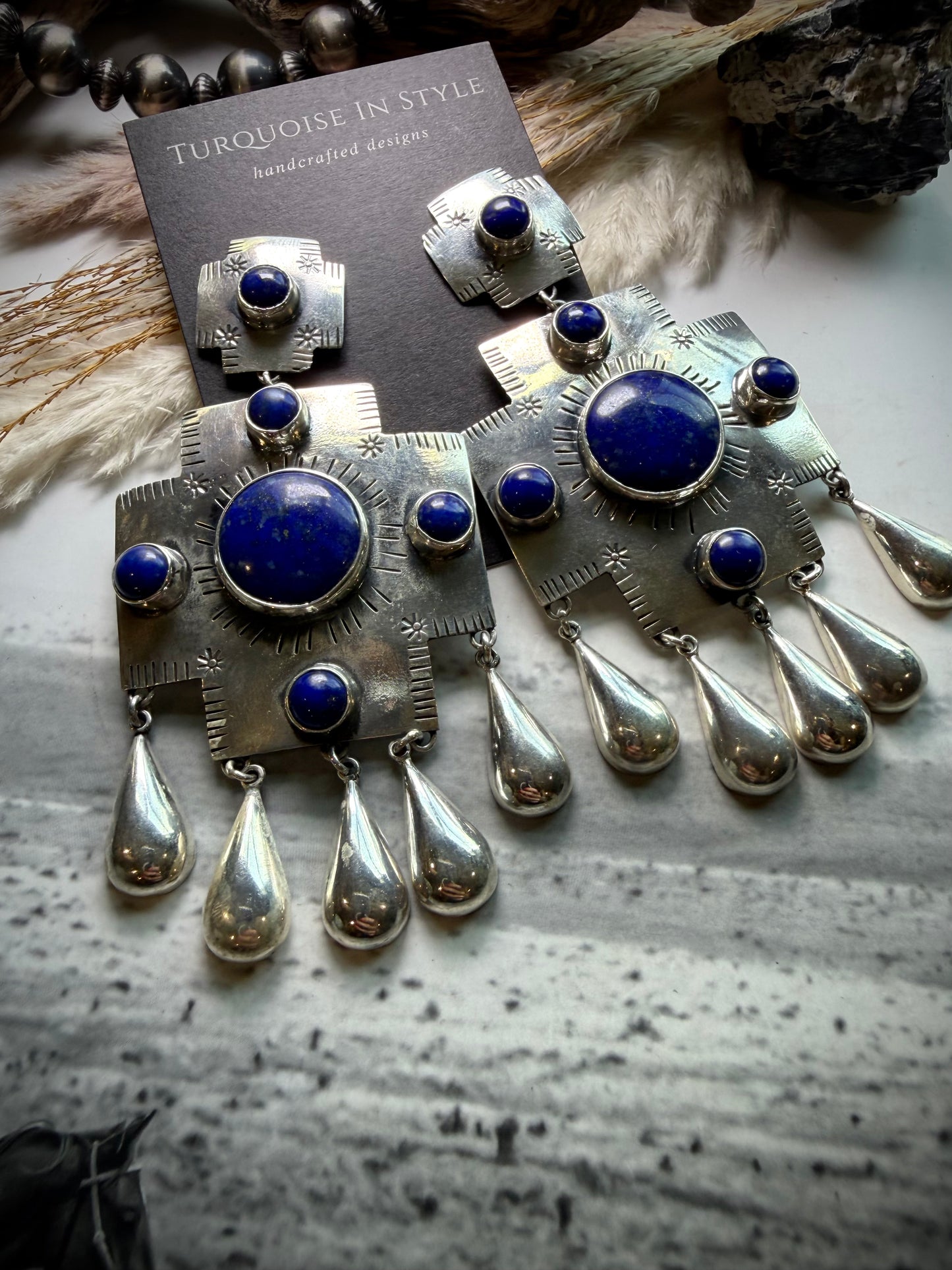 Federico Lapis Big Cross Earrings