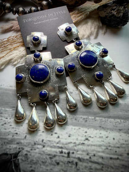 Federico Lapis Big Cross Earrings