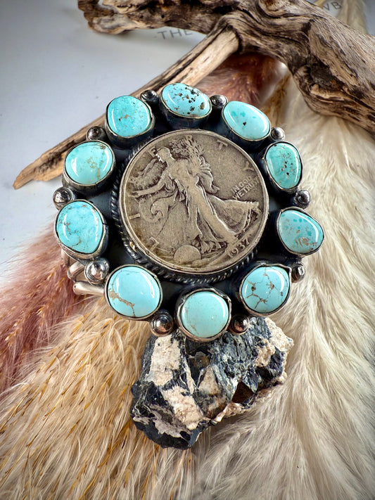 *Megan's Vaulted* Heirloom Dry Creek 1937 Walking Liberty Half Dollar Cuff