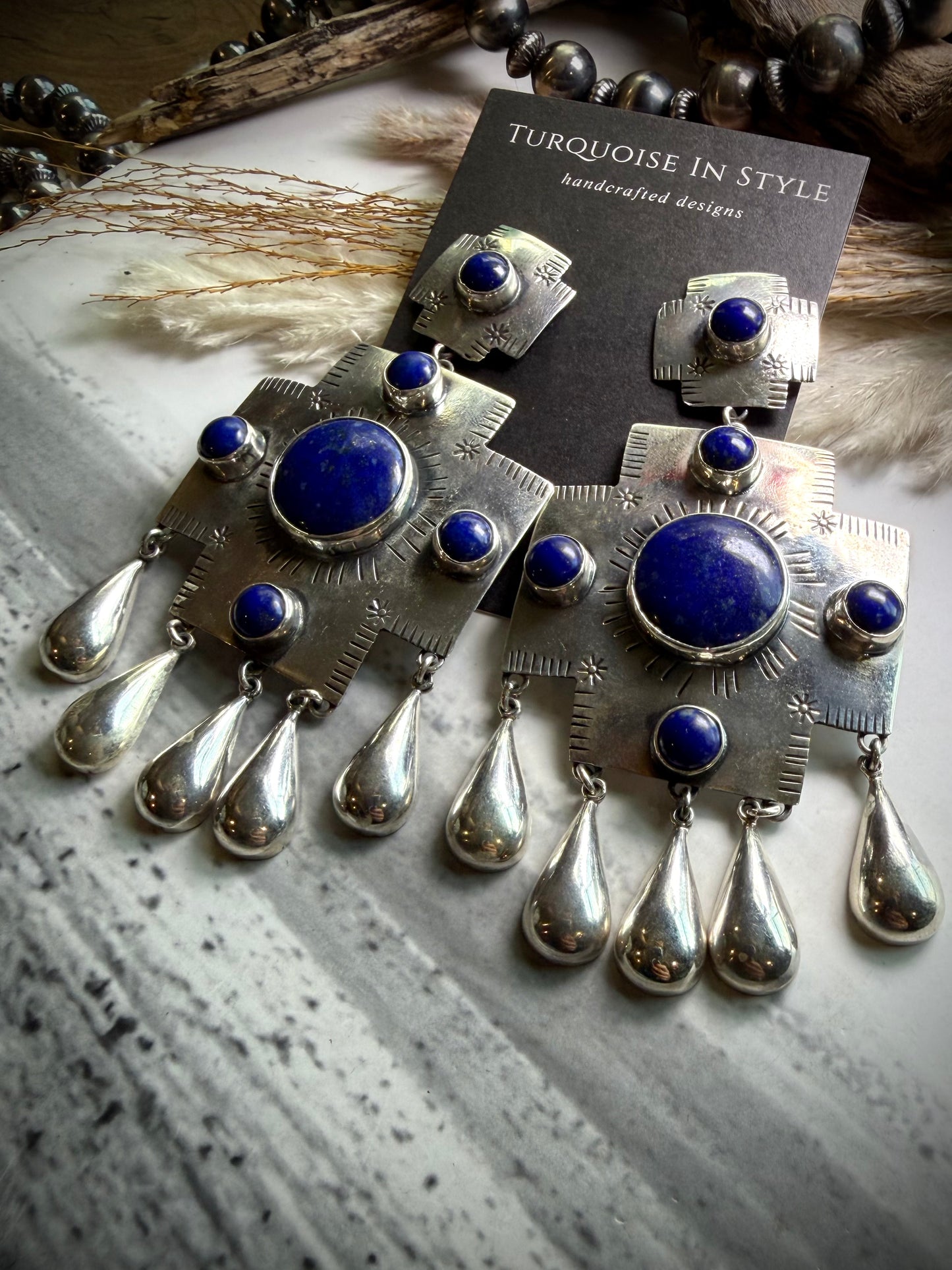 Federico Lapis Big Cross Earrings