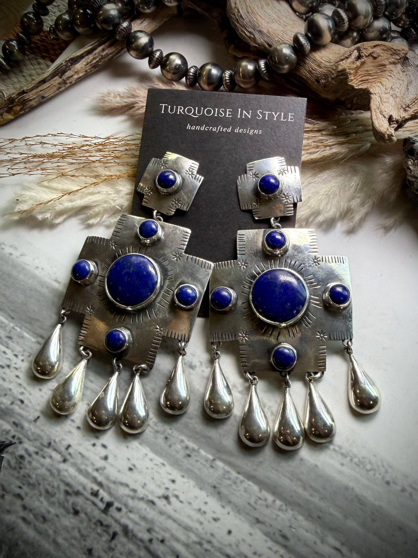 Federico Lapis Big Cross Earrings