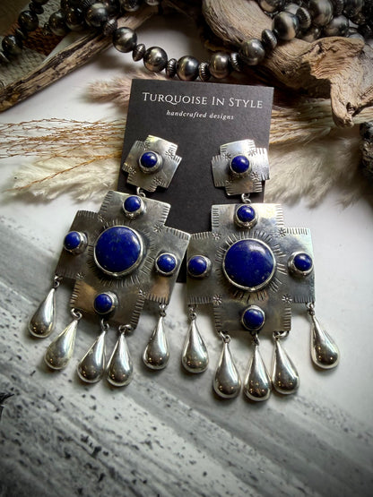 Federico Lapis Big Cross Earrings