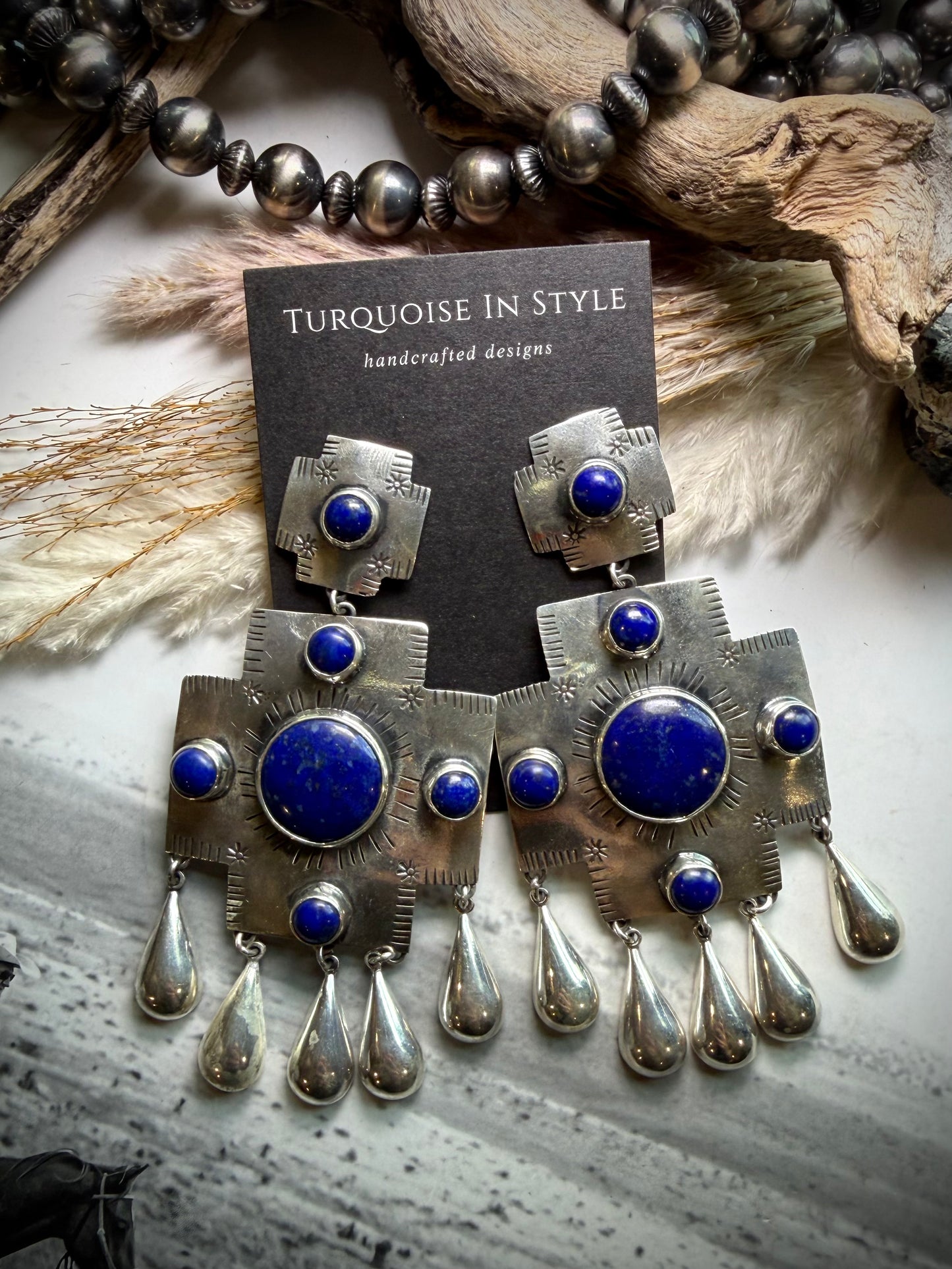 Federico Lapis Big Cross Earrings