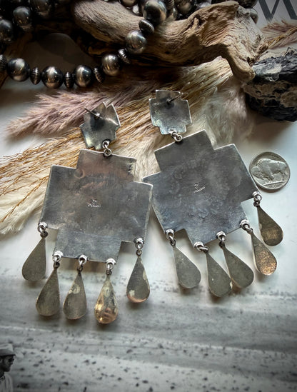 Federico Lapis Big Cross Earrings