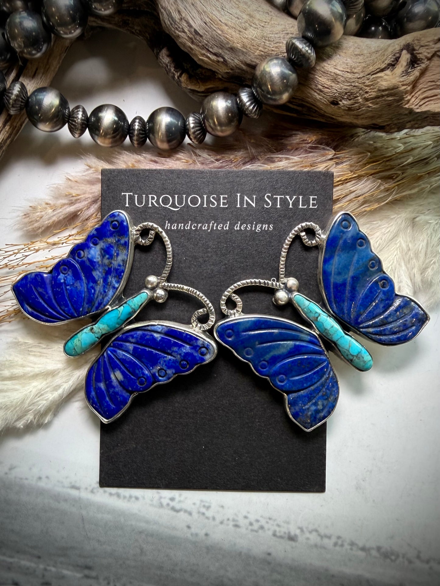 Federico Lapis & Turquoise Butterfly Earrings