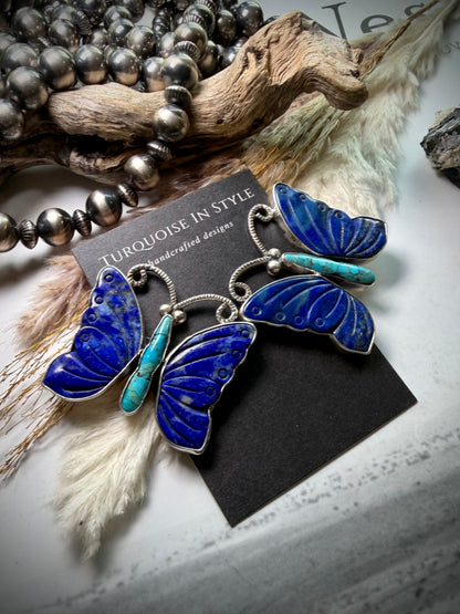 Federico Lapis & Turquoise Butterfly Earrings