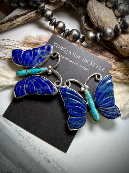 Federico Lapis & Turquoise Butterfly Earrings