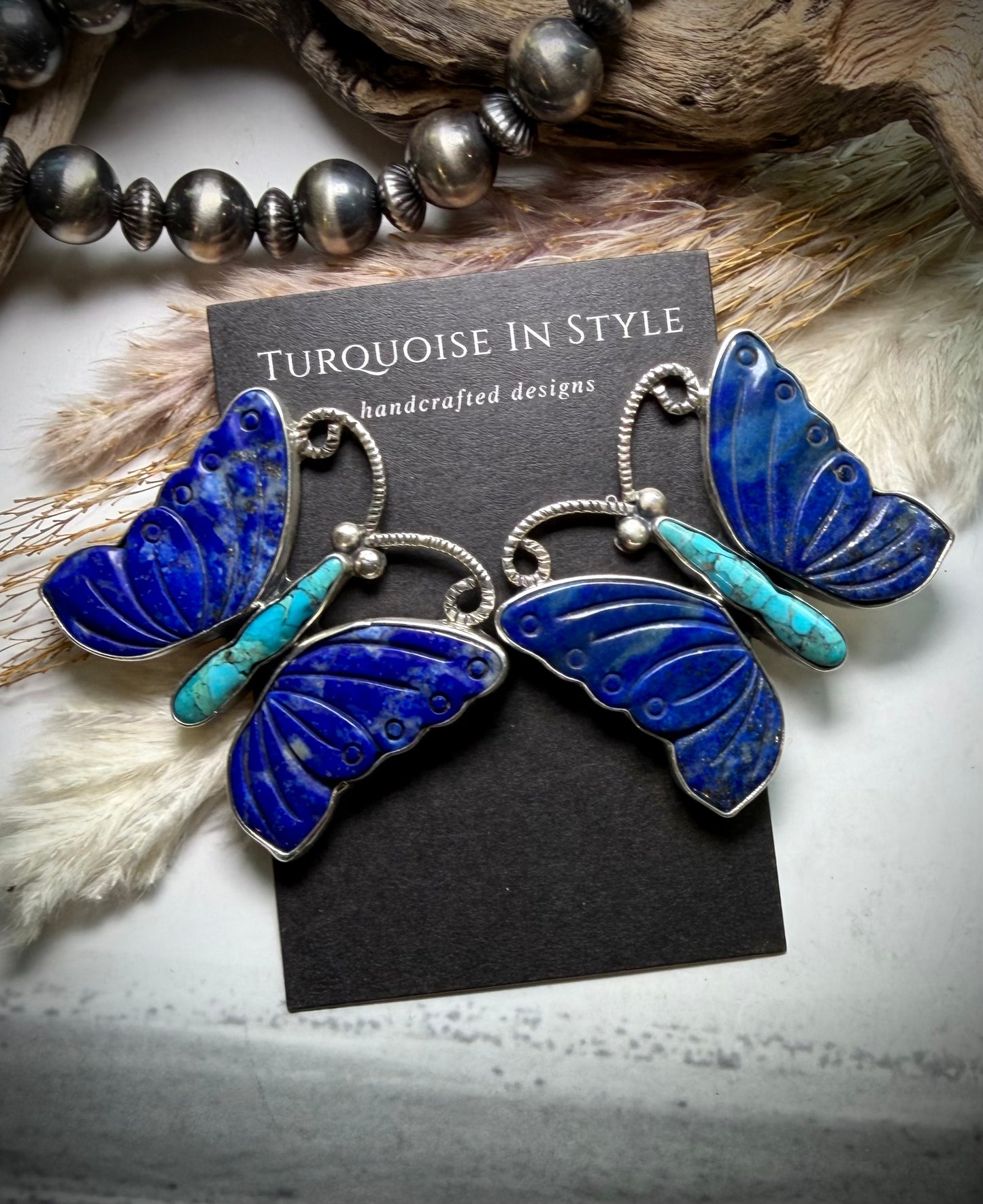 Federico Lapis & Turquoise Butterfly Earrings