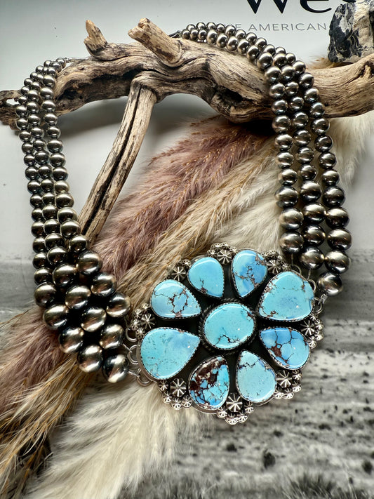 Breathtaking Golden Hills Cluster Princess Necklace