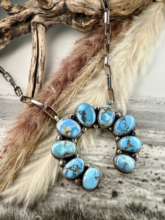 Golden Hills Nine Stone Naja Pendant Necklace