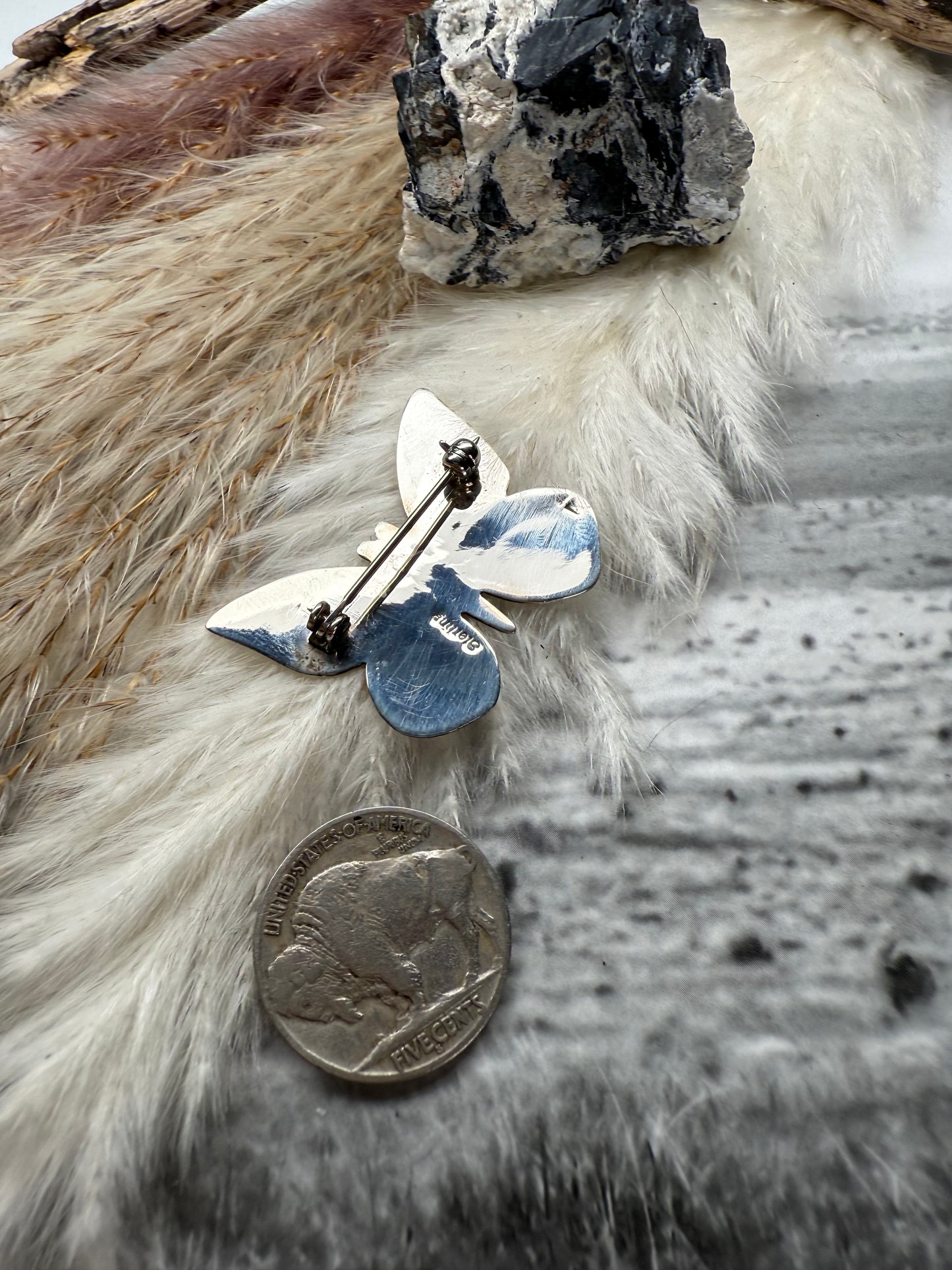 Small Sterling Silver Butterfly Pin
