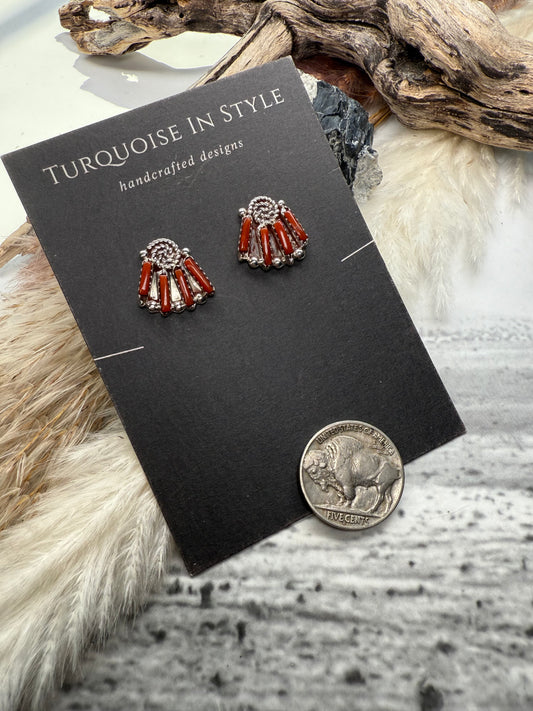 Tammy Wyaco Small Red Coral Studs