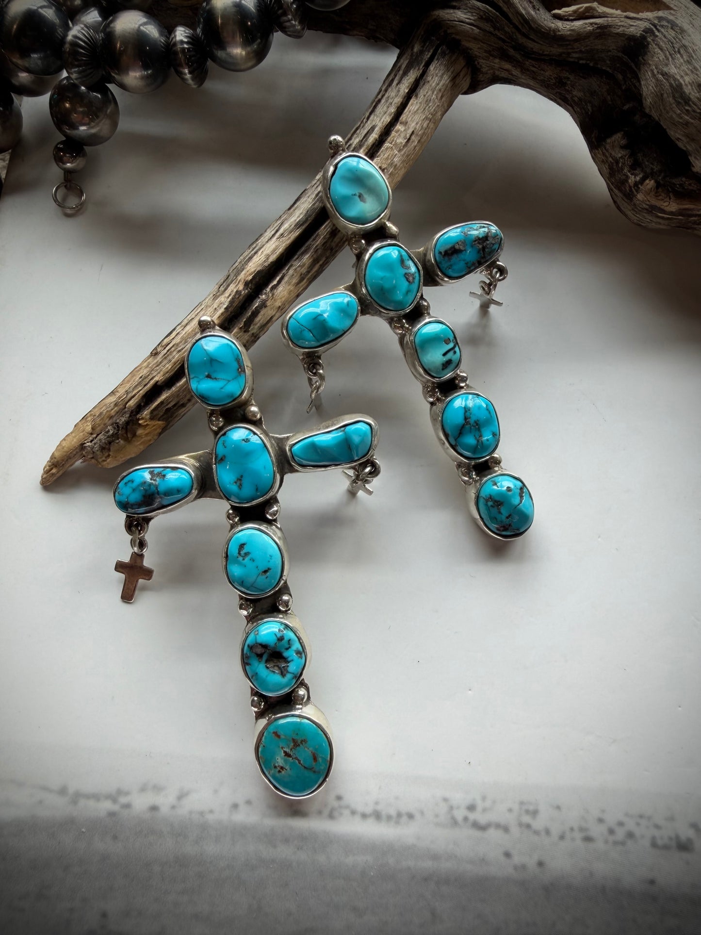 Federico Turquoise Cross Earrings