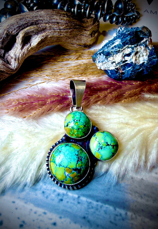 Triple Moody Blue Moon Pendant