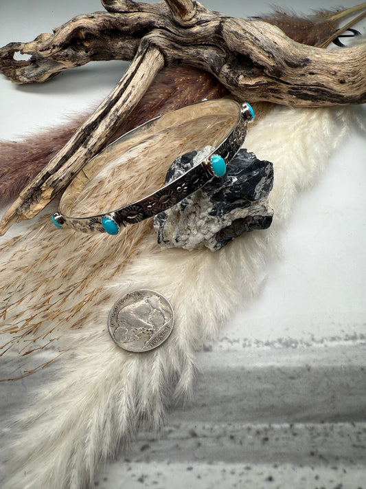 Sterling Silver with Turquoise Bangle