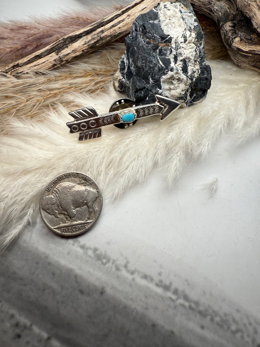 Arrow Pin with Turquoise Stone