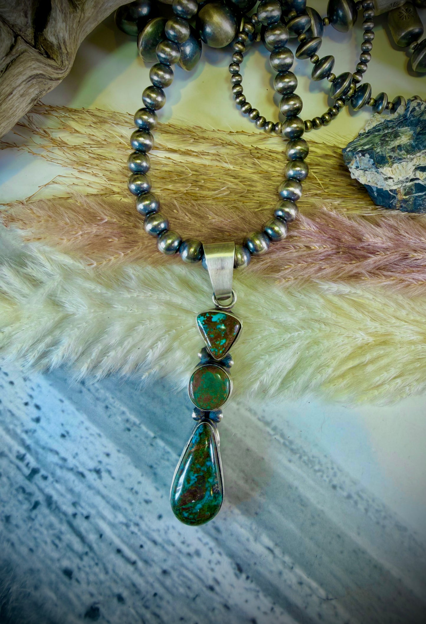 Ella Peter Three Stone Drop Pendant