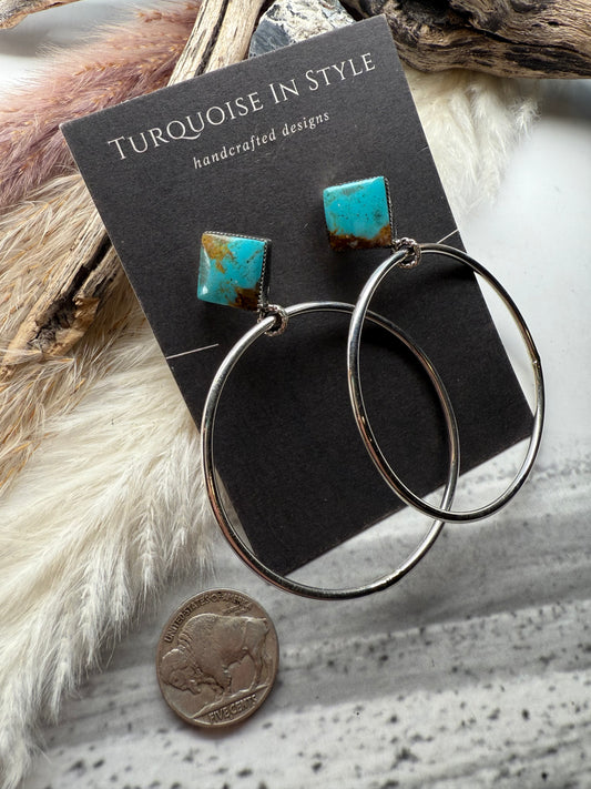 Turq Stud Hoops