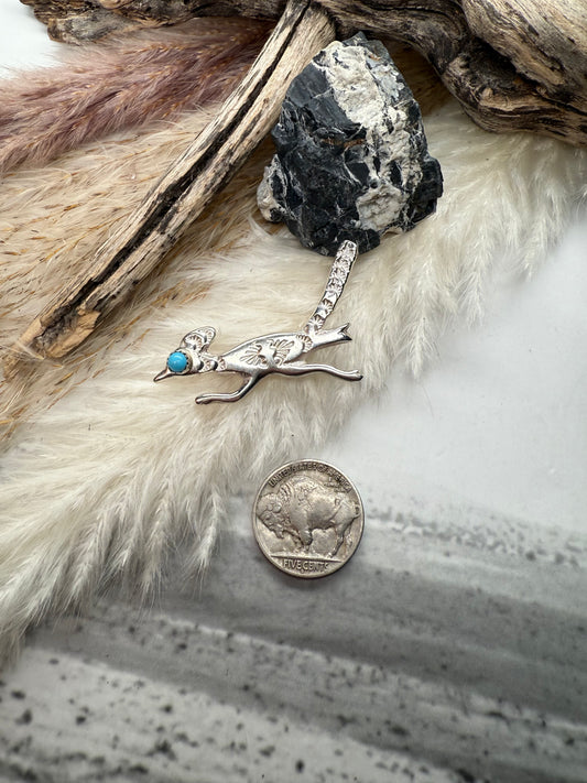 Sterling Silver Roadrunner Pin