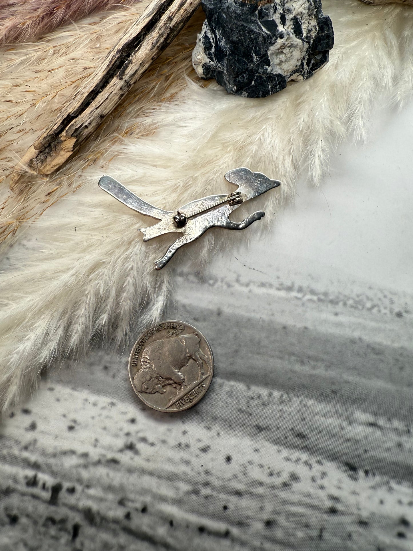 Sterling Silver Roadrunner Pin