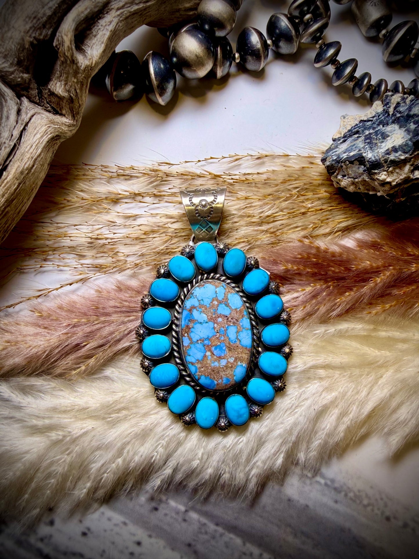 Golden Hills & Sleeping Beauty Turquoise Pendant