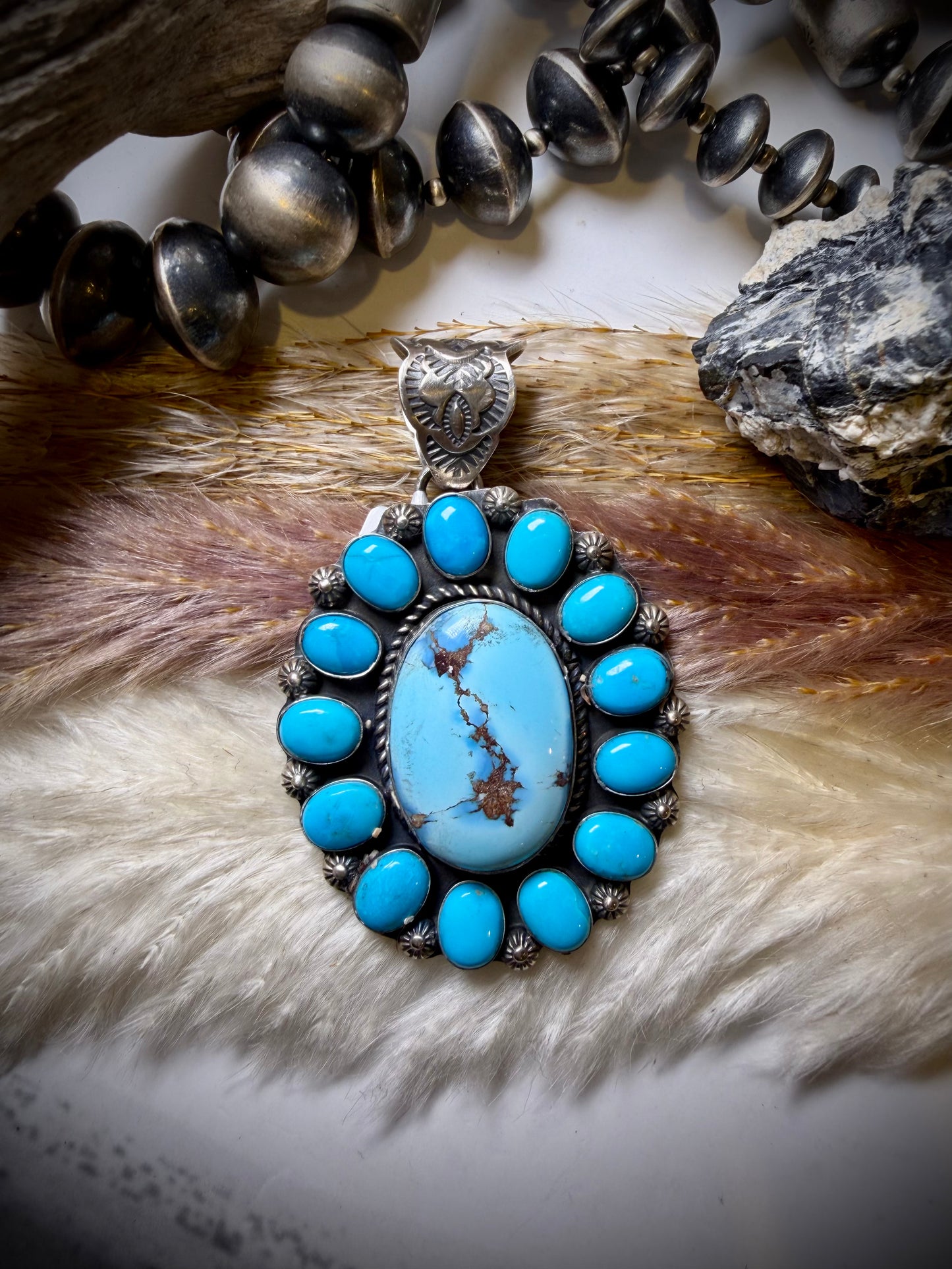 Golden Hills & Sleeping Beauty Turquoise Pendant