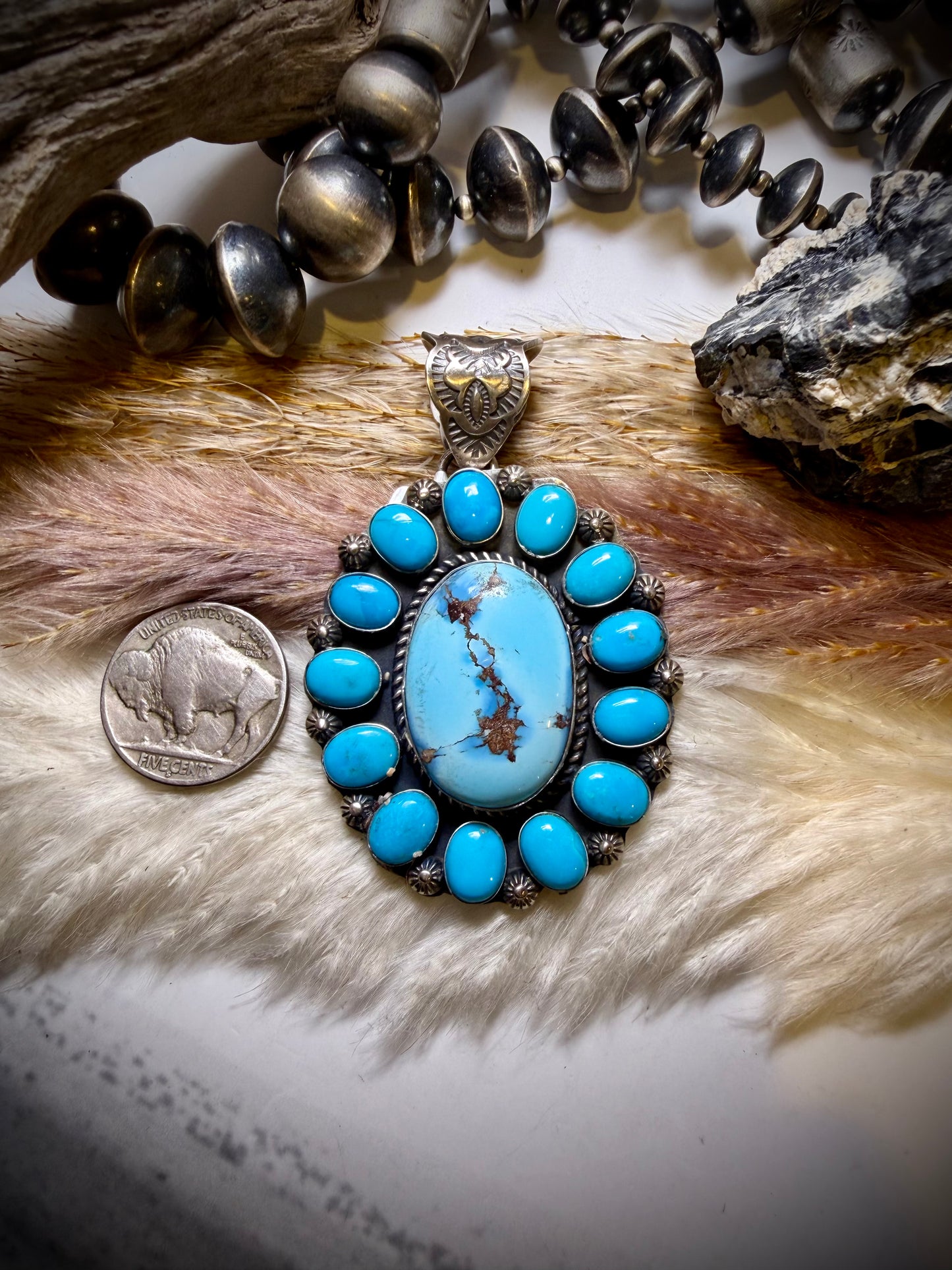 Golden Hills & Sleeping Beauty Turquoise Pendant