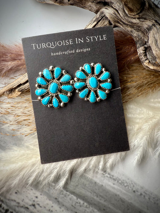 Eunise Wilson Turquoise Cluster Earrings