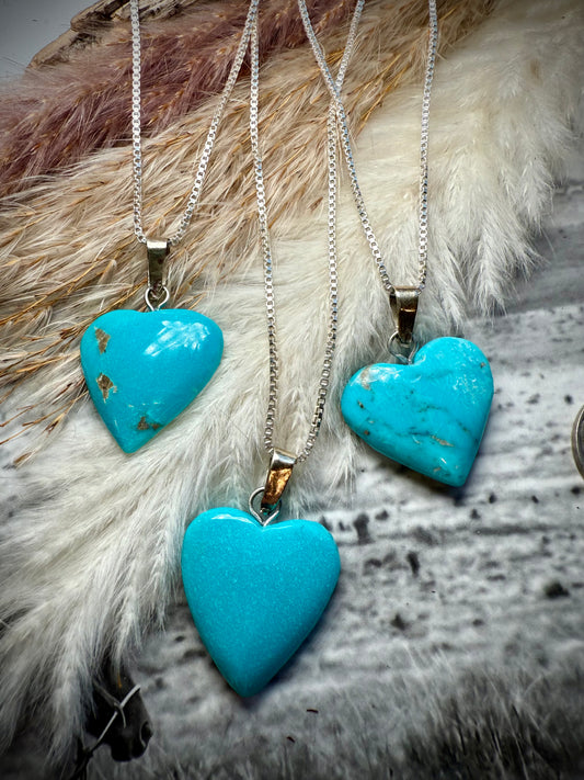 Turquoise Heart Pendant Necklace