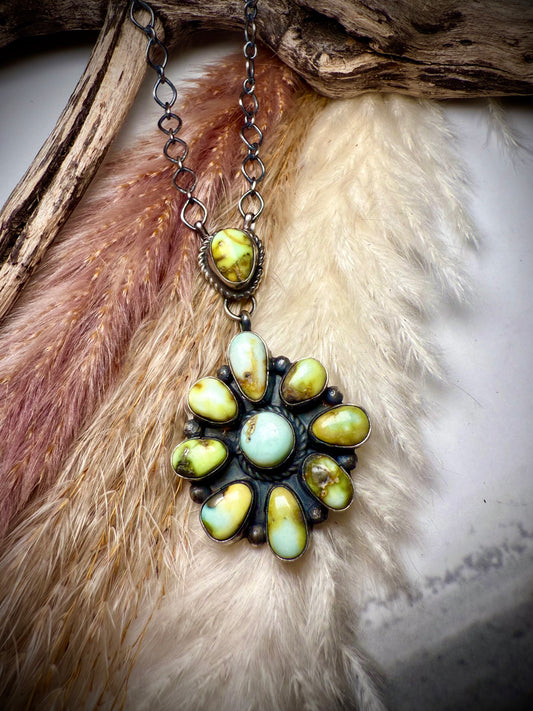 Eli Skeets Palomino Cluster Pendant Necklace