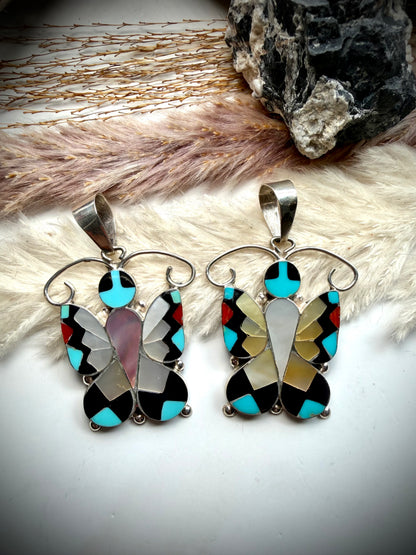 Allison Dishta Larger Inlay Butterfly Pendants