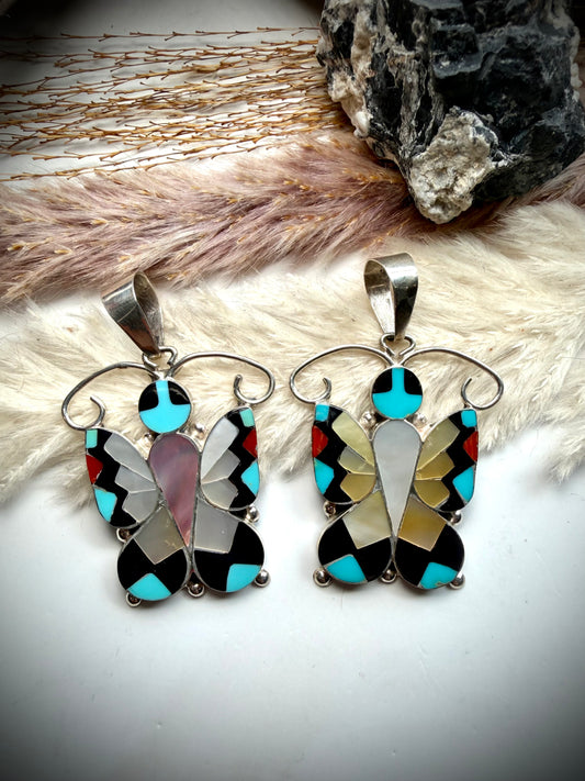 Allison Dishta Larger Inlay Butterfly Pendants