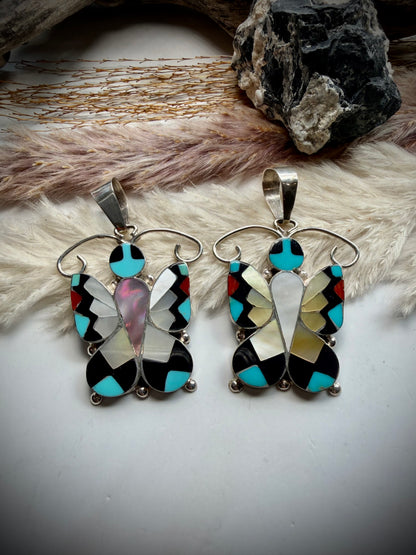 Allison Dishta Larger Inlay Butterfly Pendants