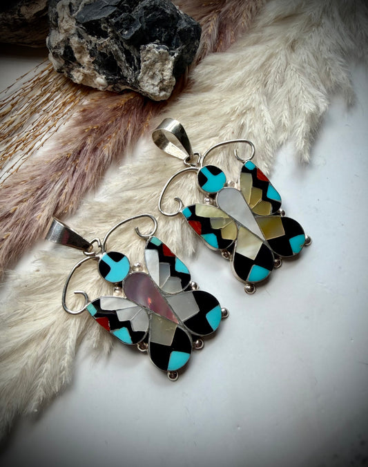 Allison Dishta Larger Inlay Butterfly Pendants