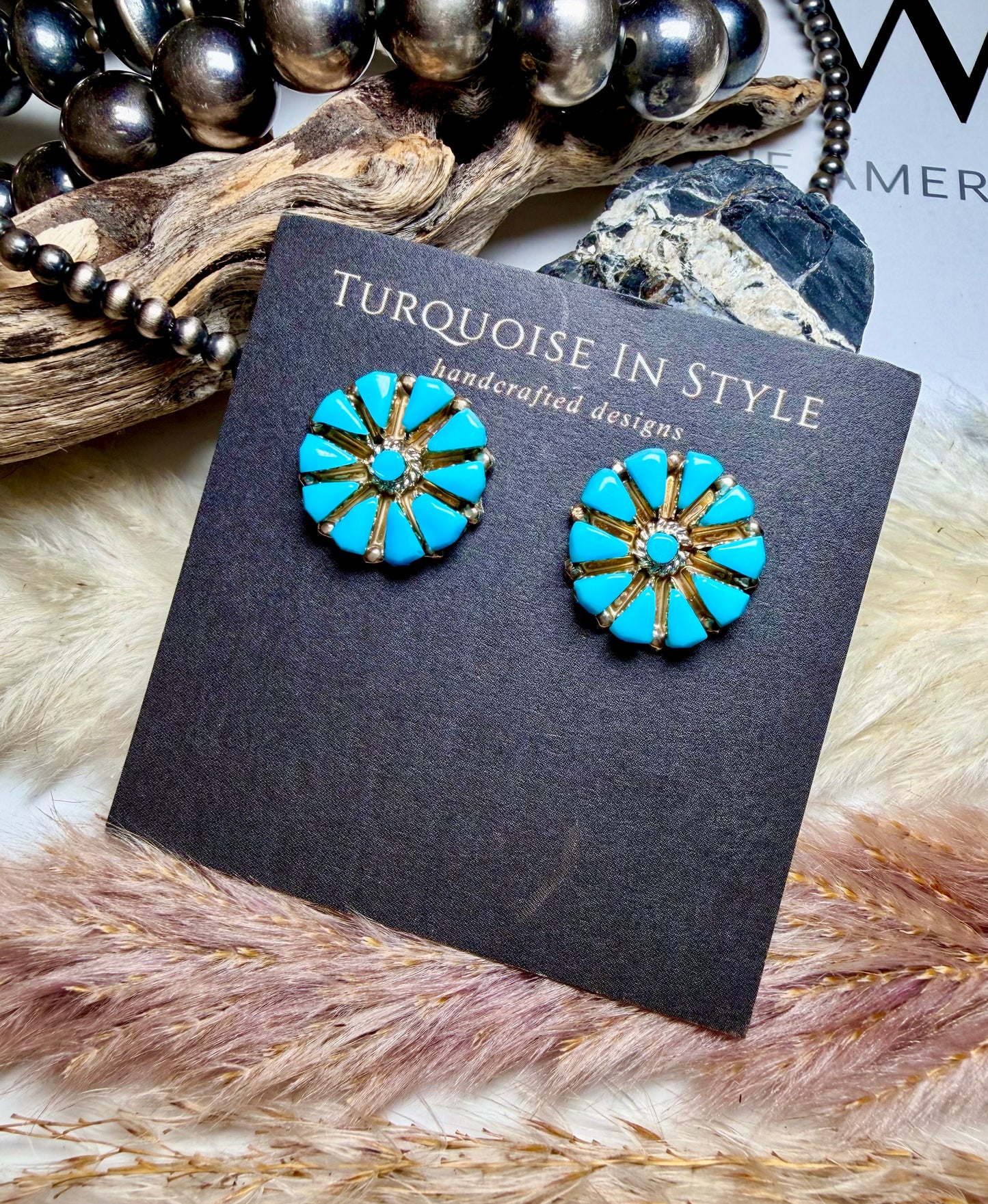 Mini Turquoise Cluster Studs